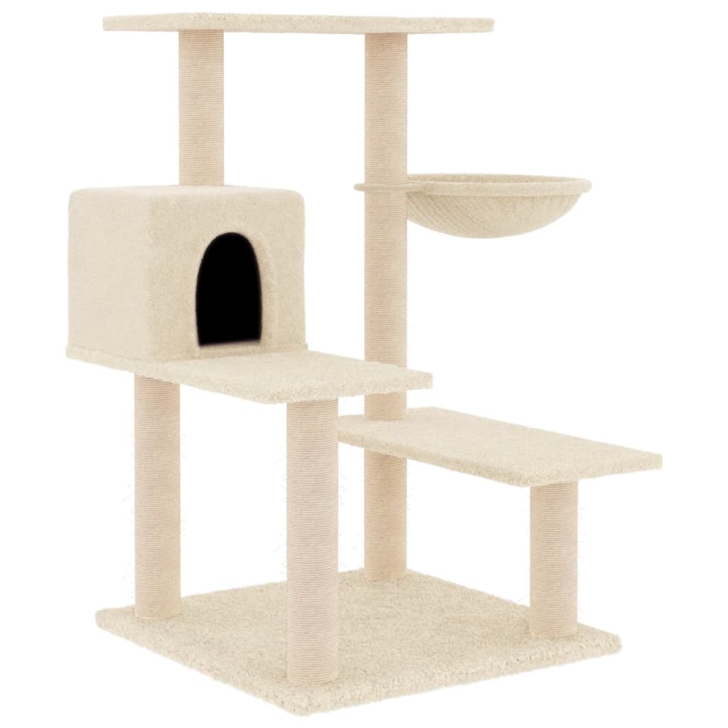 Albero per Gatti con Tiragraffi in Sisal Crema 82,5 cm - homemem39