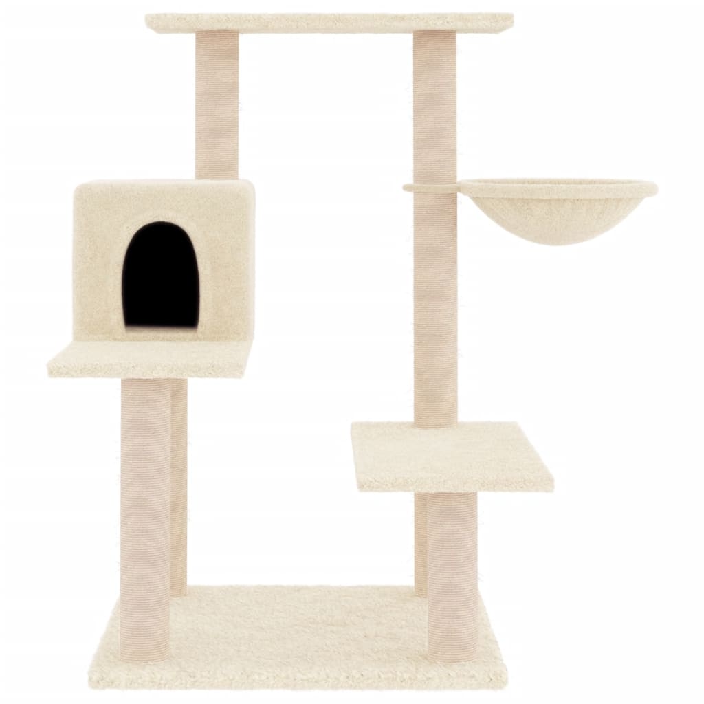 Albero per Gatti con Tiragraffi in Sisal Crema 82,5 cm - homemem39