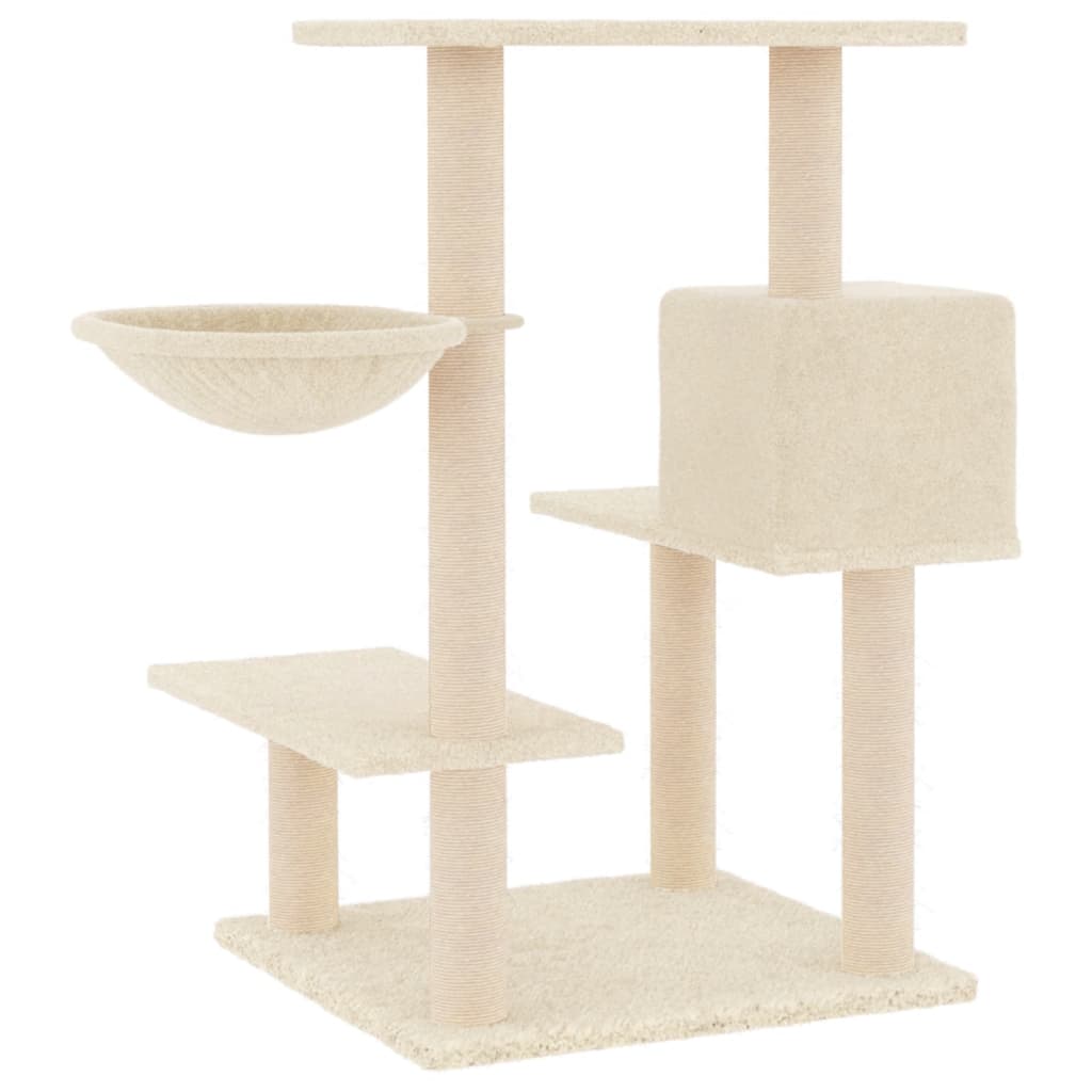 Albero per Gatti con Tiragraffi in Sisal Crema 82,5 cm - homemem39