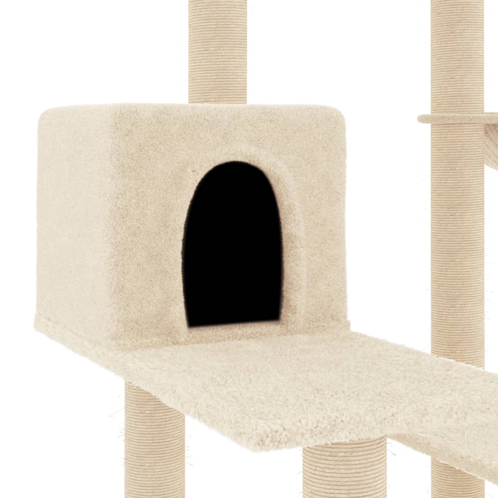 Albero per Gatti con Tiragraffi in Sisal Crema 82,5 cm - homemem39