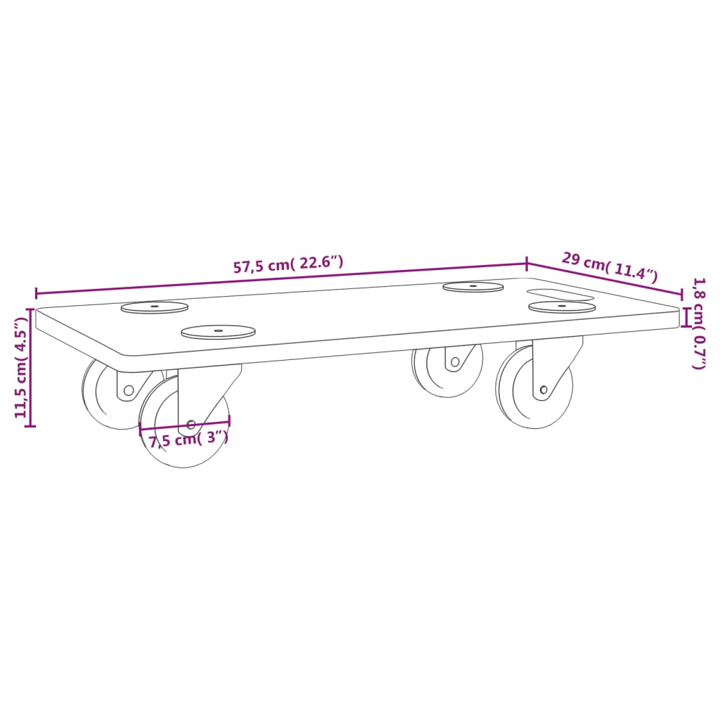 Pedane 6 pz Rettangolari in Legno Multistrato - homemem39