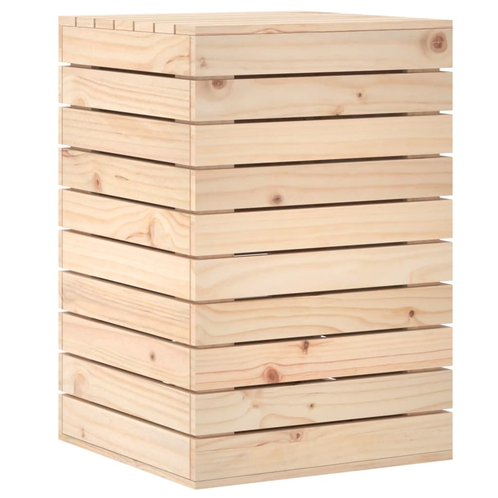 Cesto per Bucato 44x44x66 cm Legno Massello Pino - homemem39