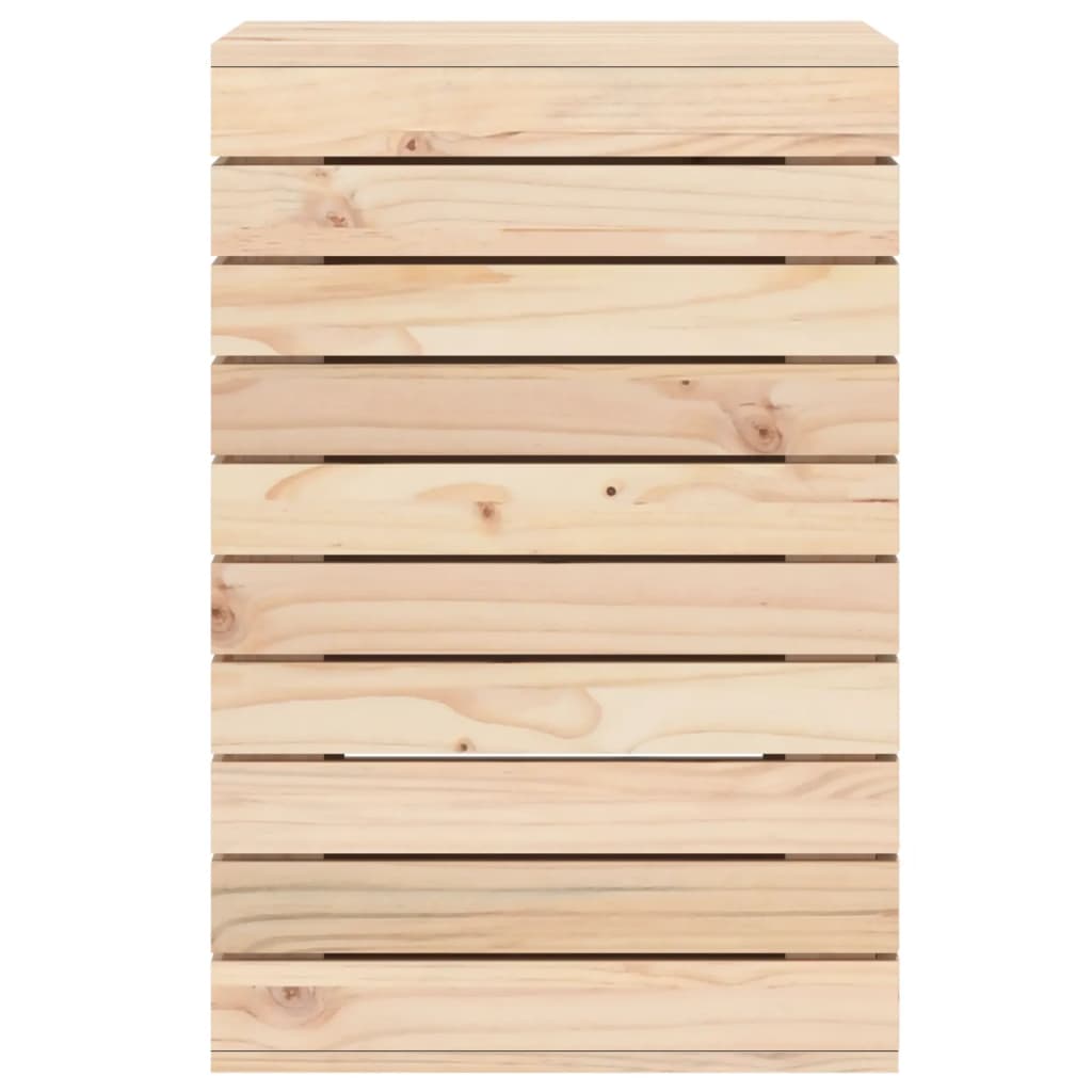 Cesto per Bucato 44x44x66 cm Legno Massello Pino - homemem39