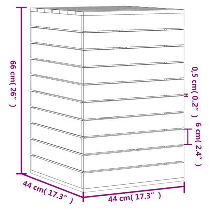 Cesto per Bucato 44x44x66 cm Legno Massello Pino - homemem39