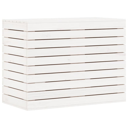 Cesto per Bucato Bianco 88,5x44x66 cm Legno Massello Pino - homemem39