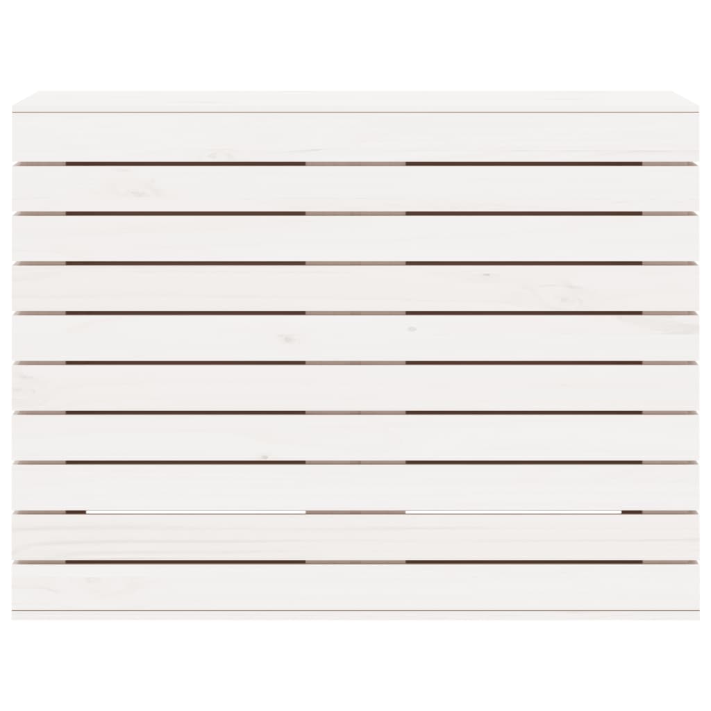 Cesto per Bucato Bianco 88,5x44x66 cm Legno Massello Pino - homemem39