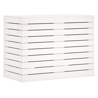 Cesto per Bucato Bianco 88,5x44x66 cm Legno Massello Pino - homemem39