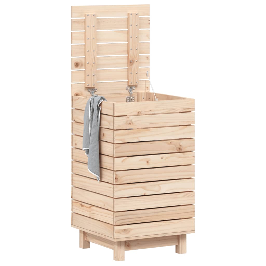 Cesto per Bucato 44x44x76 cm Legno Massello Pino - homemem39