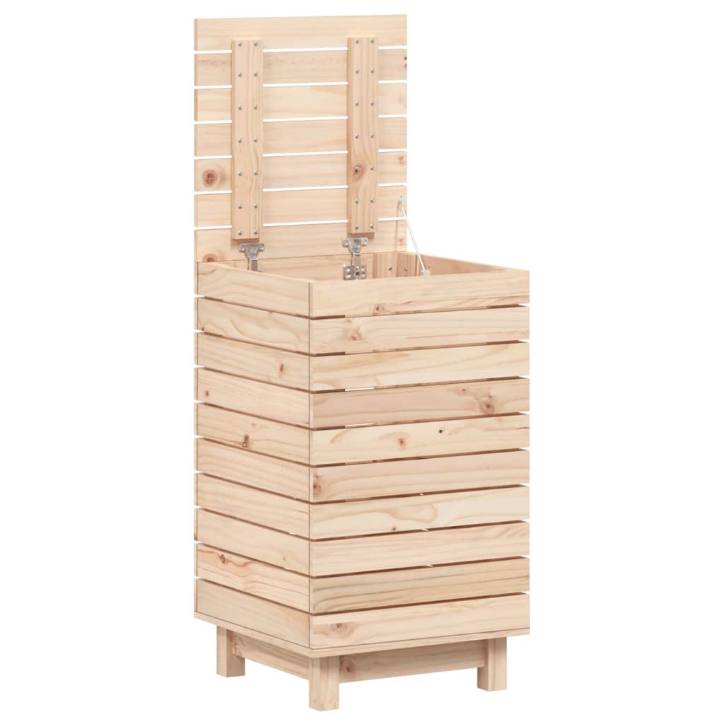 Cesto per Bucato 44x44x76 cm Legno Massello Pino - homemem39