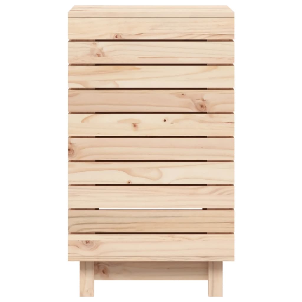 Cesto per Bucato 44x44x76 cm Legno Massello Pino - homemem39