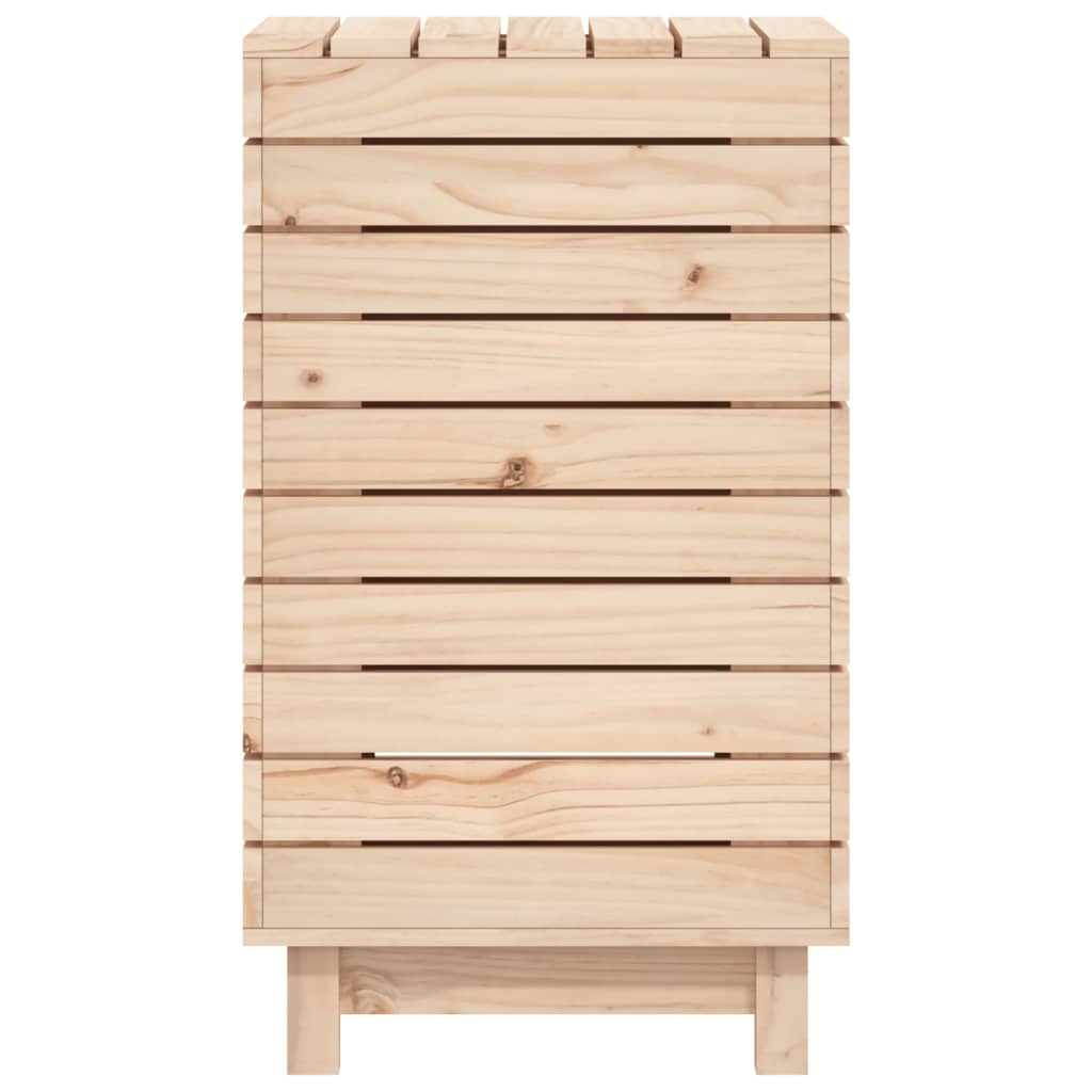 Cesto per Bucato 44x44x76 cm Legno Massello Pino - homemem39