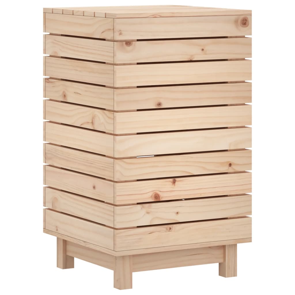 Cesto per Bucato 44x44x76 cm Legno Massello Pino - homemem39