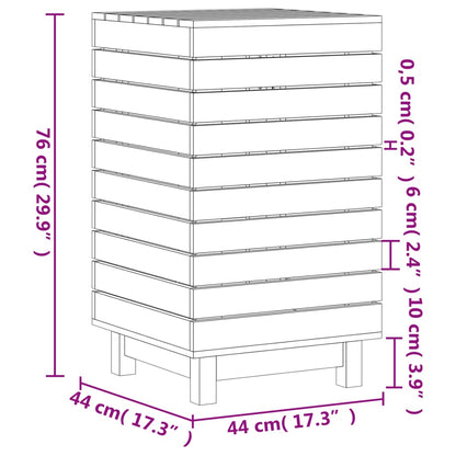 Cesto per Bucato 44x44x76 cm Legno Massello Pino - homemem39