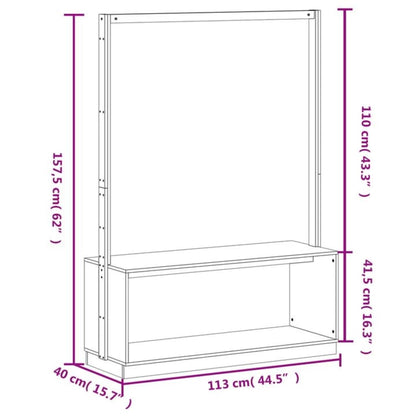 Appendiabiti con Porta Scarpe 113x40x157,5 cm Massello Pino - homemem39