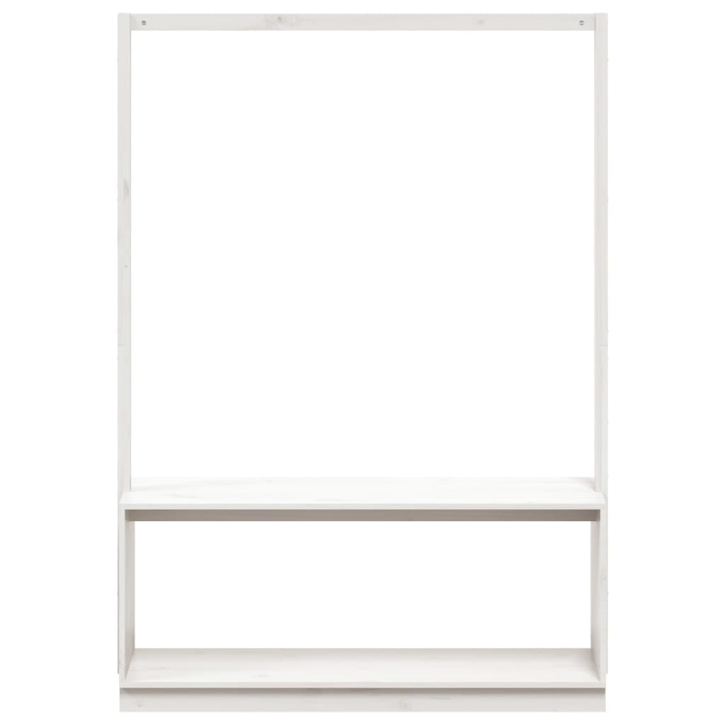 Appendiabiti Porta Scarpe Bianco 113x40x157,5 cm Massello Pino - homemem39