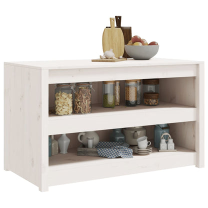 Mobile da Cucina da Esterno Bianco 106x55x64 cm Legno Massello di Pino - homemem39