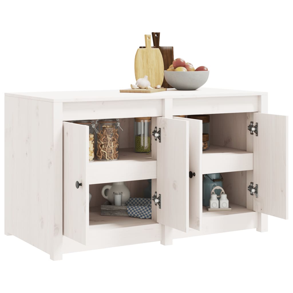 Mobile da Cucina da Esterno Bianco 106x55x64 cm Legno Massello di Pino - homemem39