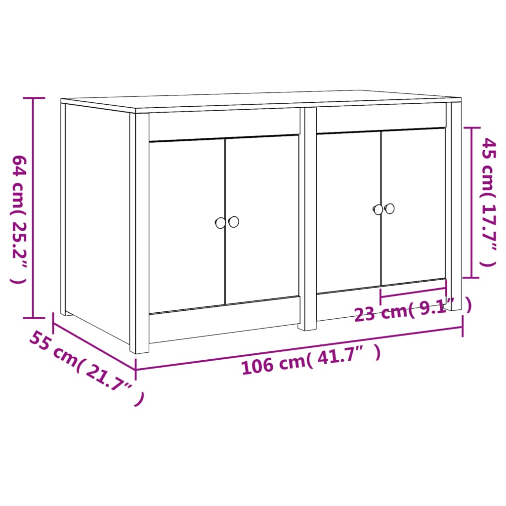 Mobile da Cucina da Esterno Bianco 106x55x64 cm Legno Massello di Pino - homemem39