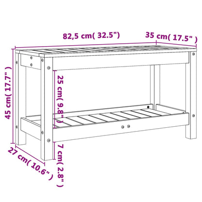 Panca da Giardino Bianca 82,5x35x45 cm Legno Massello di Pino - homemem39