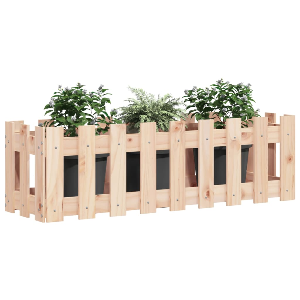 Fioriera Rialzata Giardino a Recinzione 100x30x30 cm Legno Pino - homemem39