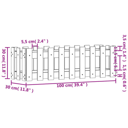 Fioriera Rialzata Giardino Recinzione 100x30x30cm Legno Douglas - homemem39