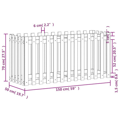 Fioriera Rialzata Giardino Recinzione 150x50x70cm Legno Douglas - homemem39