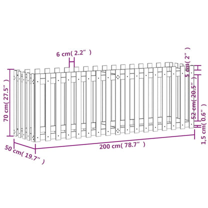 Fioriera Rialzata Giardino Recinzione 200x50x70cm Legno Douglas - homemem39