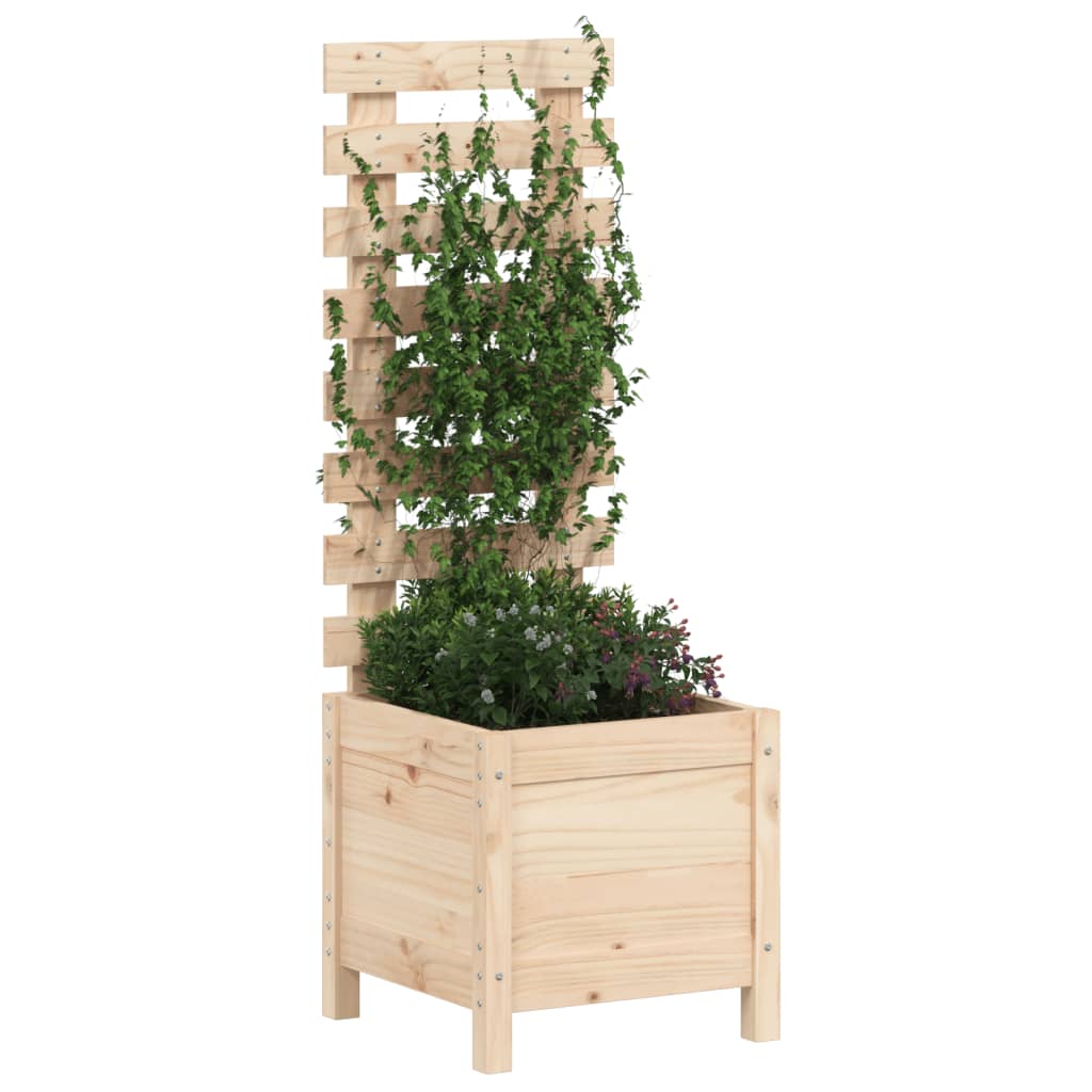 Fioriera Giardino con Rastrelliera 39x39,5x114cm Massello Pino - homemem39