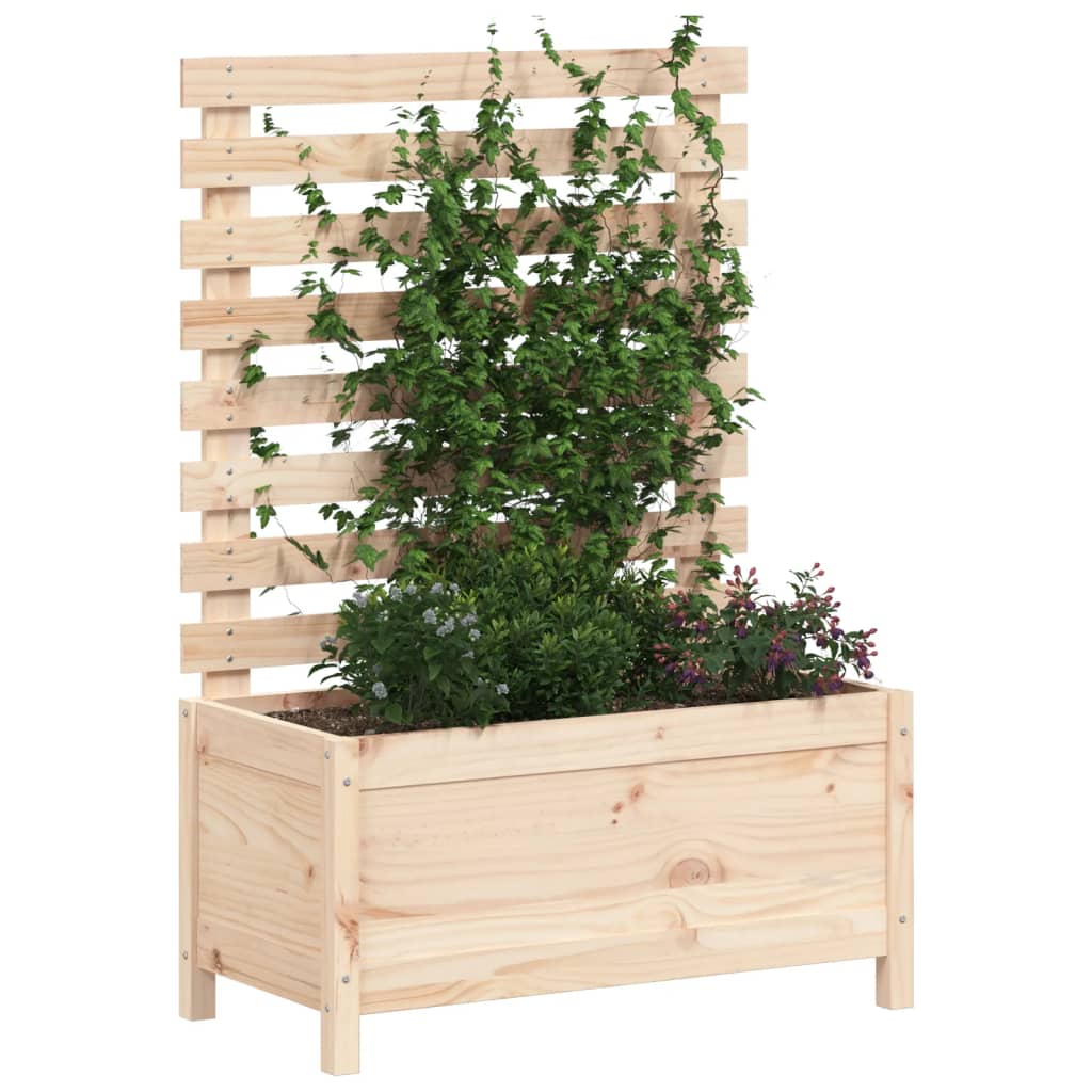 Fioriera Giardino con Rastrelliera 79x39,5x114cm Massello Pino - homemem39