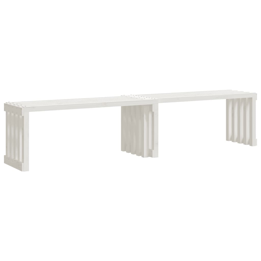 Panca Giardino Estensibile Bianca 212,5x40,5x45cm Massello Pino - homemem39