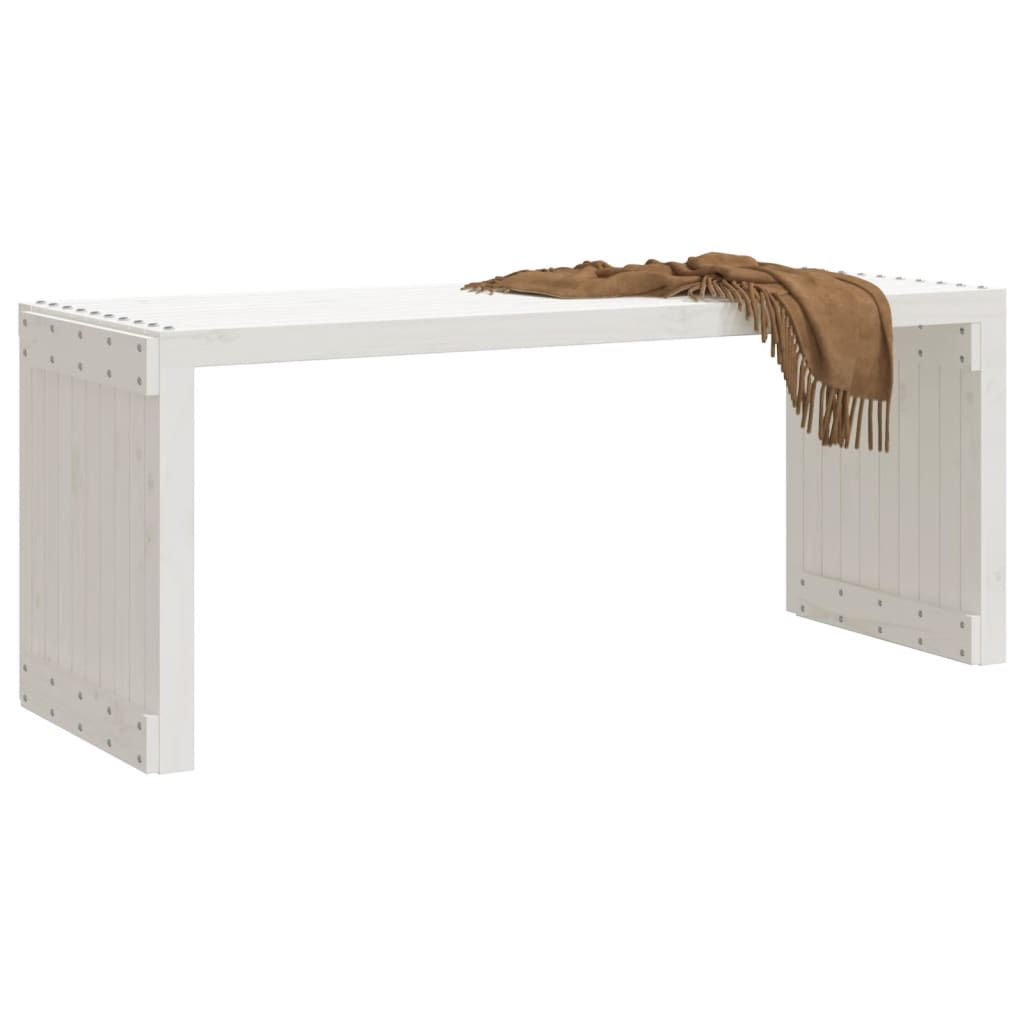 Panca Giardino Estensibile Bianca 212,5x40,5x45cm Massello Pino - homemem39