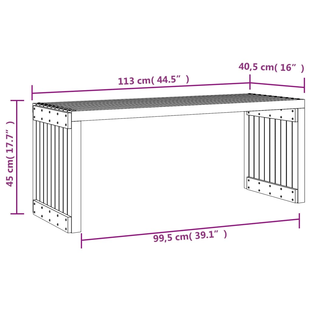 Panca Giardino Estensibile Bianca 212,5x40,5x45cm Massello Pino - homemem39