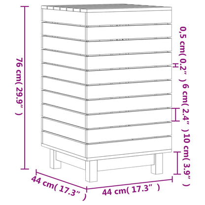 Cesto per Bucato Nero 44x44x76 cm Legno Massello Pino - homemem39