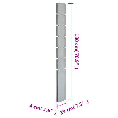 Pali per Recinzione da Giardino 10 pz Argento 180 cm in Acciaio - homemem39