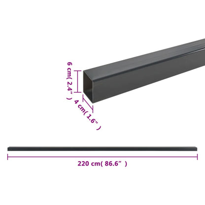 Pali per Recinzione da Giardino 20 pz Grigi 220 cm in Acciaio - homemem39