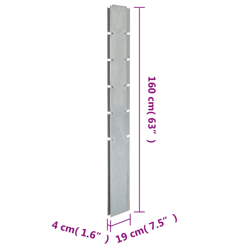 Pali per Recinzione da Giardino 20 pz Argento 160 cm in Acciaio - homemem39