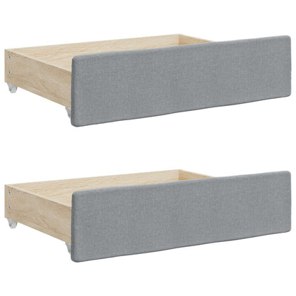 Cassetti da Letto 2pz Grigio Chiaro Legno Multistrato e Tessuto - homemem39