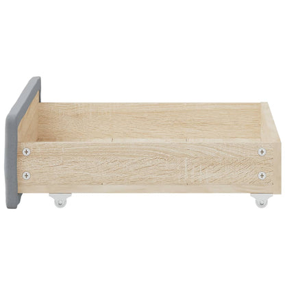 Cassetti da Letto 2pz Grigio Chiaro Legno Multistrato e Tessuto - homemem39