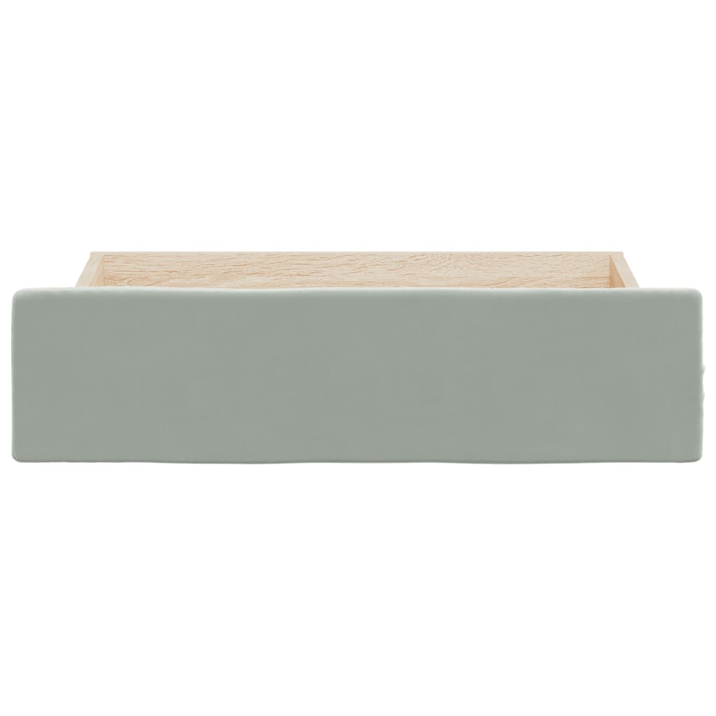 Cassetti da Letto 2pz Grigio Chiaro Legno Multistrato e Velluto - homemem39