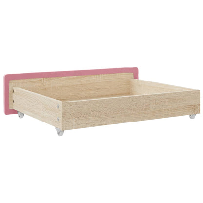 Cassetti da Letto 2pz Rosa in Legno Multistrato e Velluto - homemem39