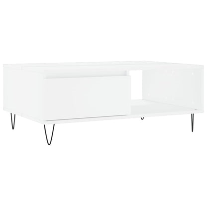 Tavolino da Salotto Bianco 90x60x35 cm in Legno Multistrato - homemem39