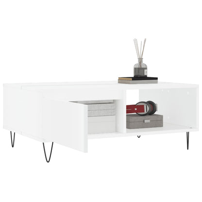 Tavolino da Salotto Bianco 90x60x35 cm in Legno Multistrato - homemem39