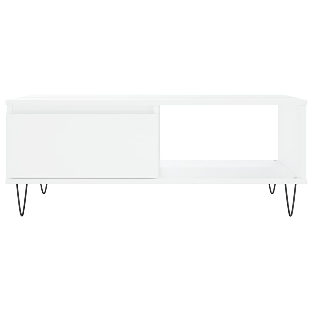 Tavolino da Salotto Bianco 90x60x35 cm in Legno Multistrato - homemem39