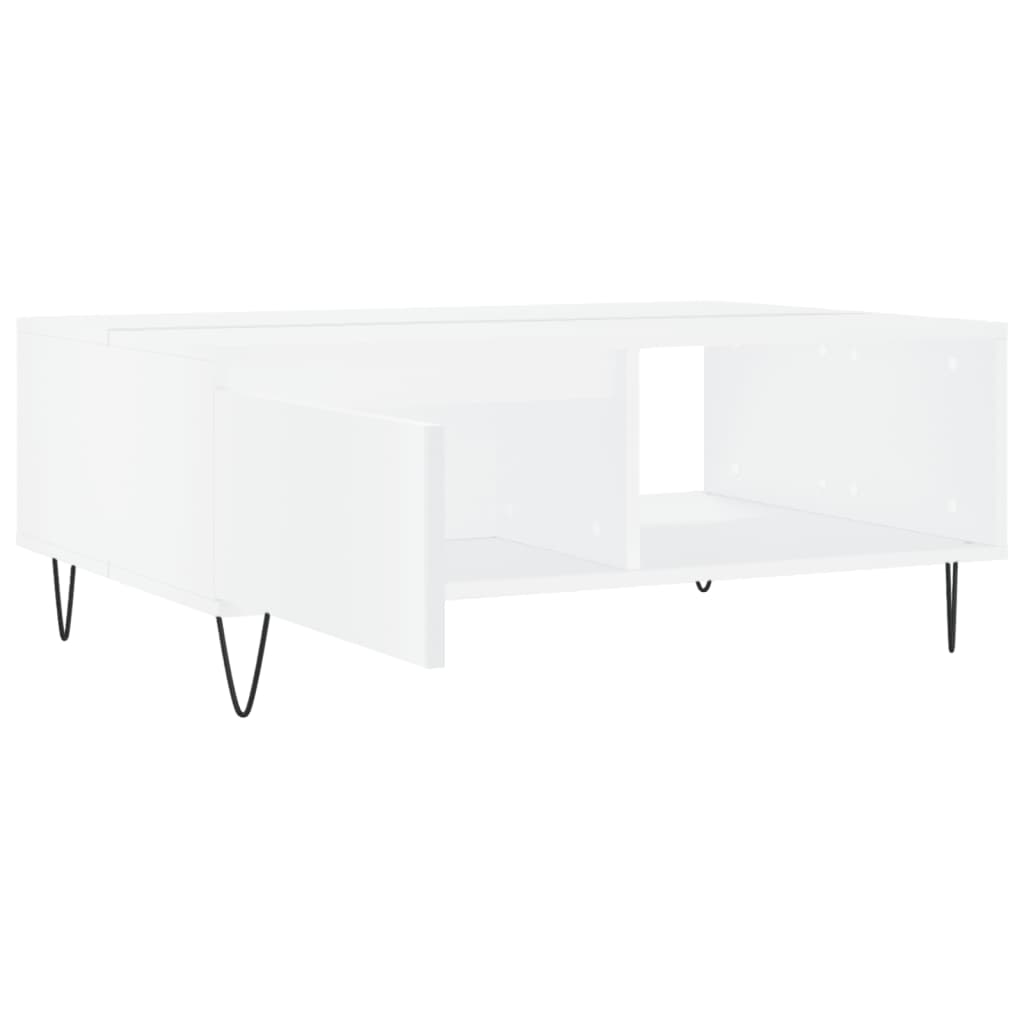 Tavolino da Salotto Bianco 90x60x35 cm in Legno Multistrato - homemem39