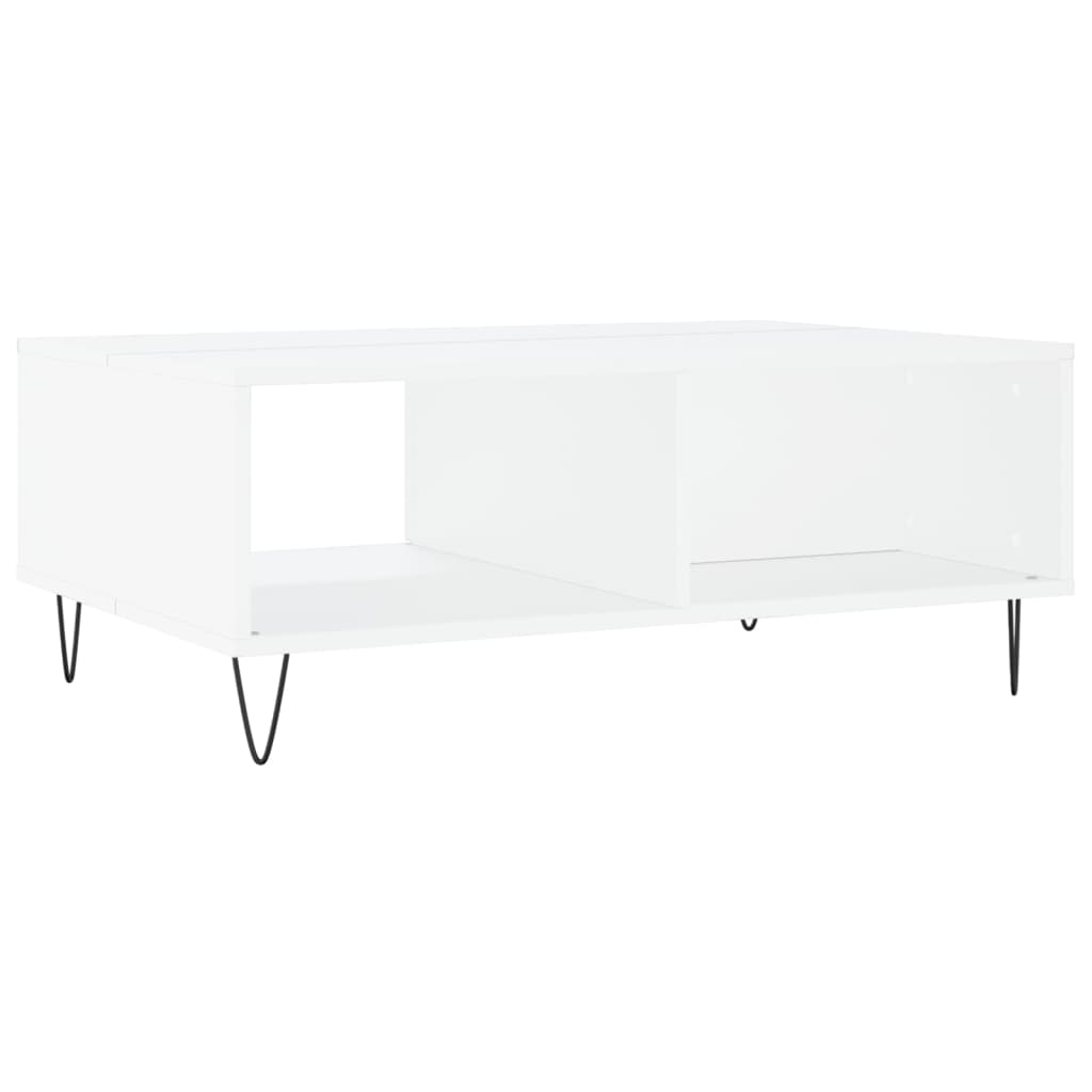 Tavolino da Salotto Bianco 90x60x35 cm in Legno Multistrato - homemem39