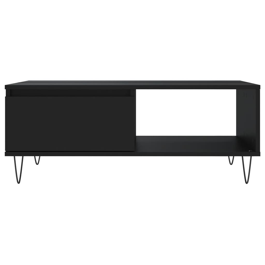 Tavolino da Salotto Nero 90x60x35 cm in Legno Multistrato - homemem39