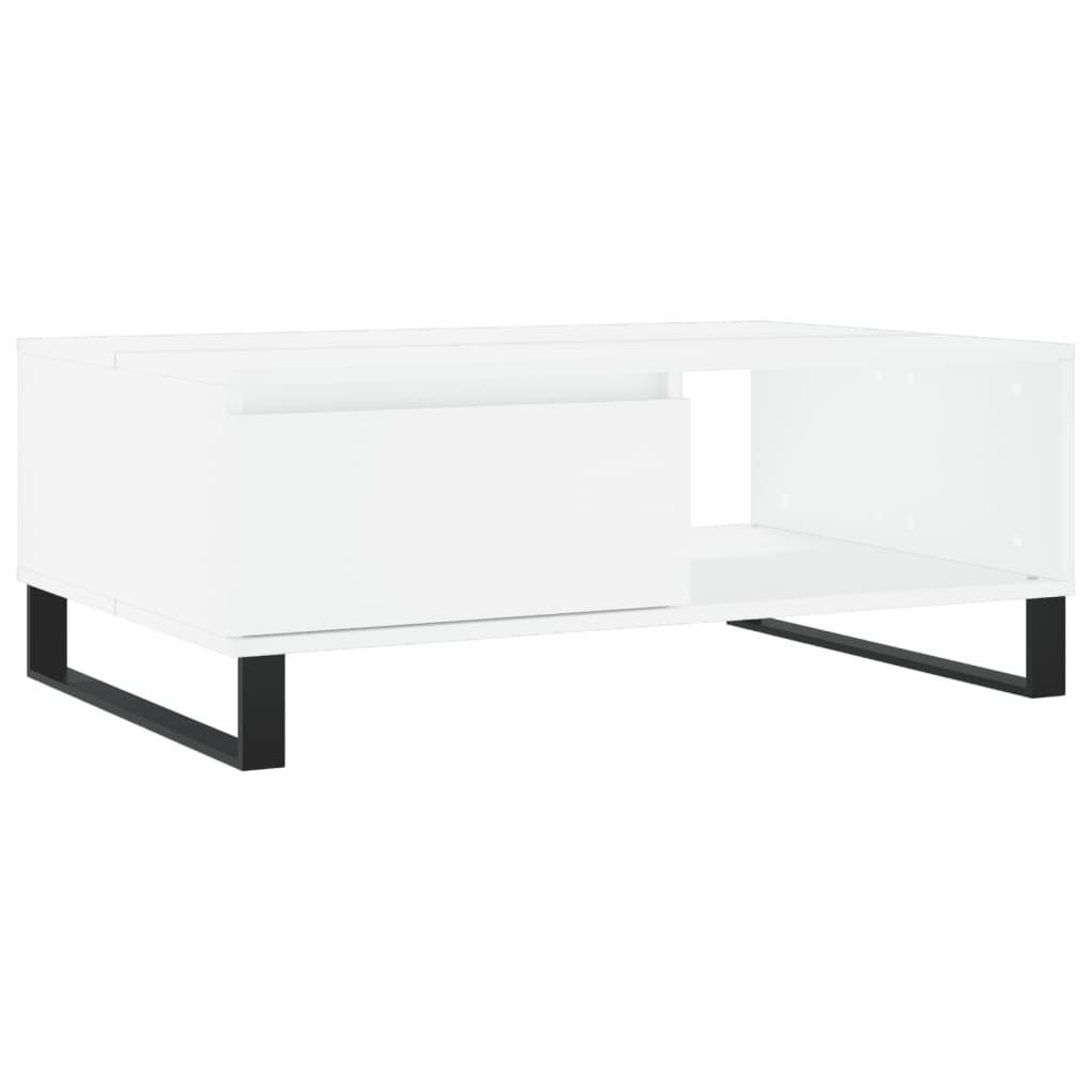 Tavolino da Salotto Bianco 90x60x35 cm in Legno Multistrato - homemem39