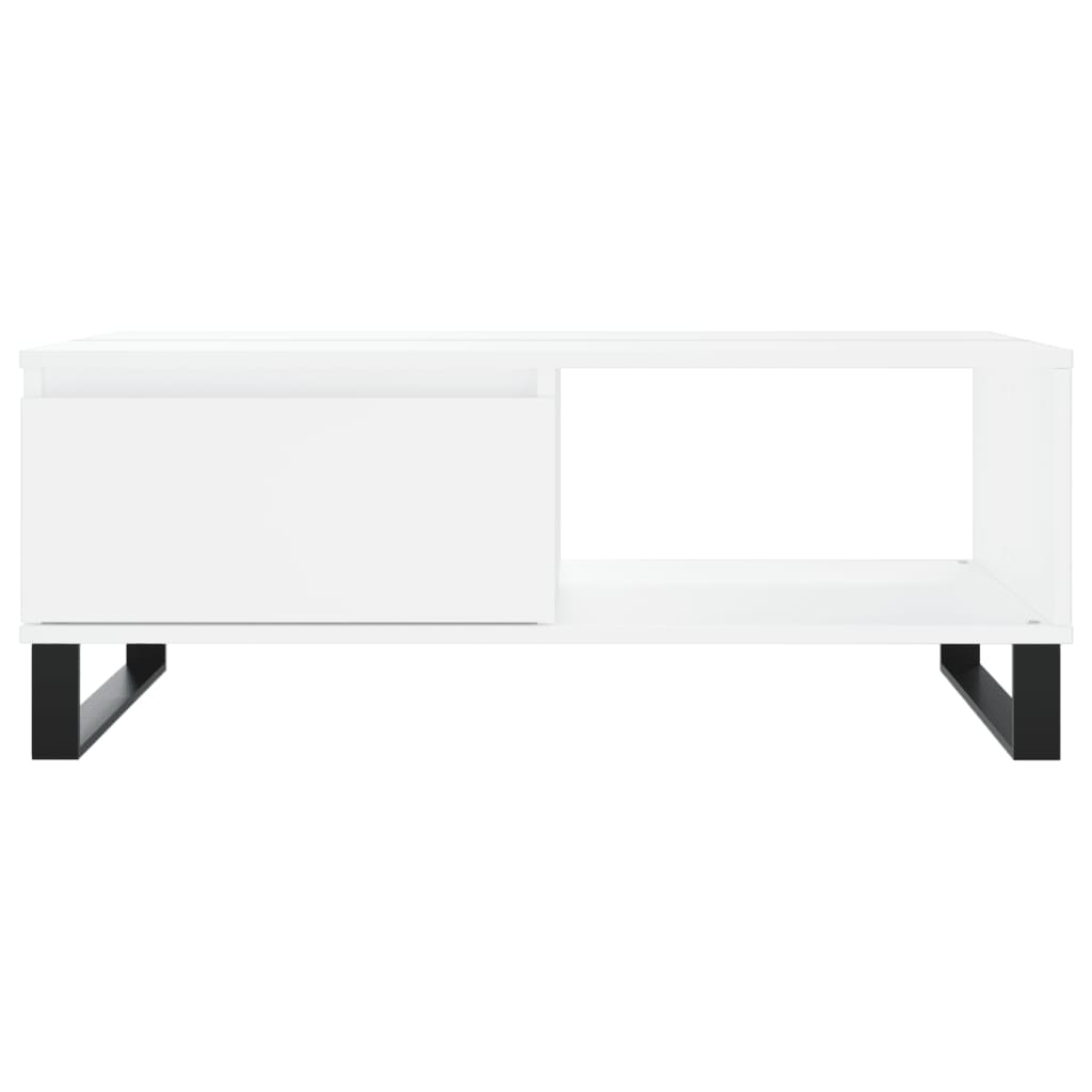 Tavolino da Salotto Bianco 90x60x35 cm in Legno Multistrato - homemem39