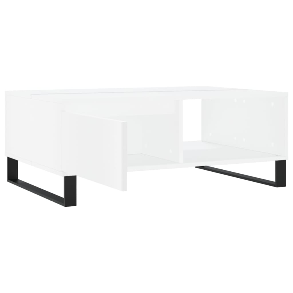 Tavolino da Salotto Bianco 90x60x35 cm in Legno Multistrato - homemem39