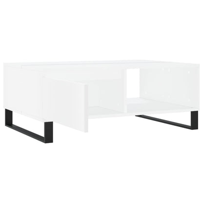Tavolino da Salotto Bianco 90x60x35 cm in Legno Multistrato - homemem39
